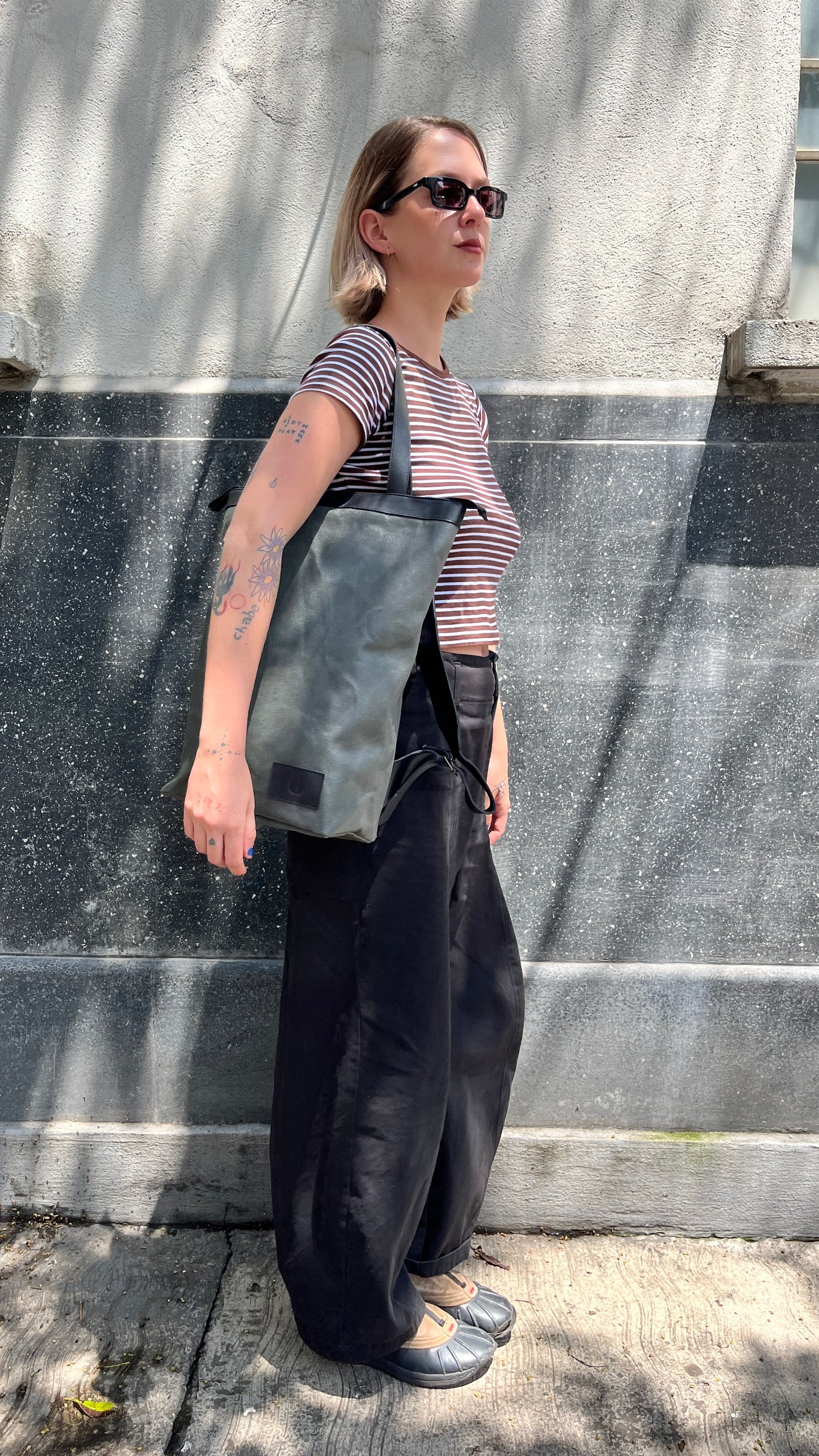 Tote Backpack de Lona Encerada