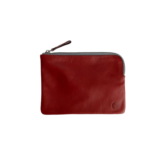 Foto de un sobre multiusos Guinda y Marino y cierre